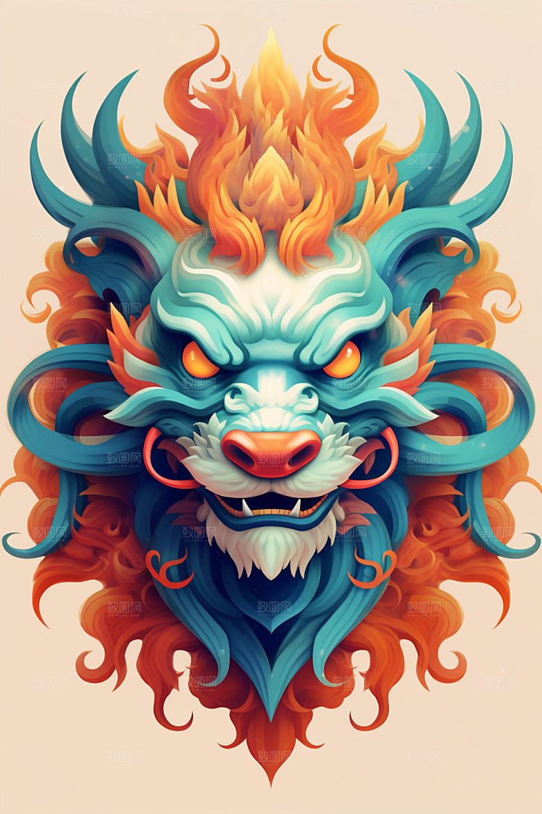立体龙头新年龙年效果图