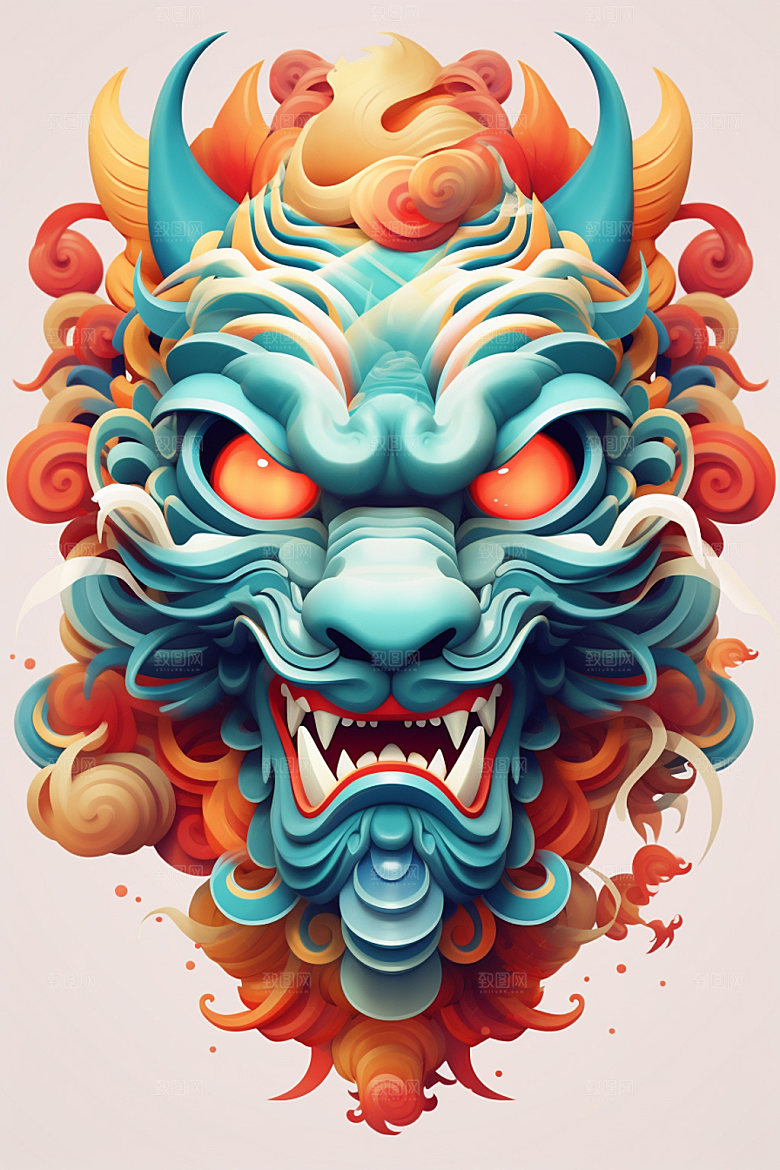 立体龙头十二生肖3D效果图
