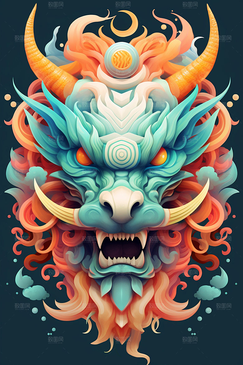 立体龙头龙年3D效果图