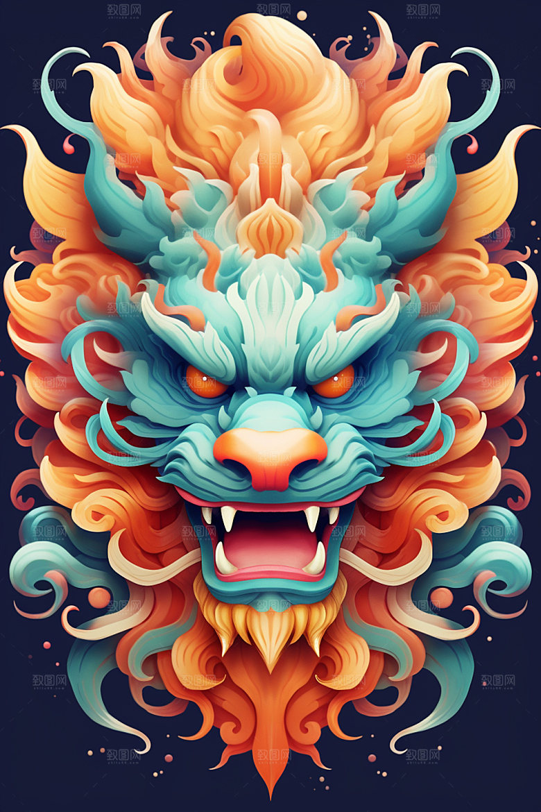 立体龙头春节龙年效果图
