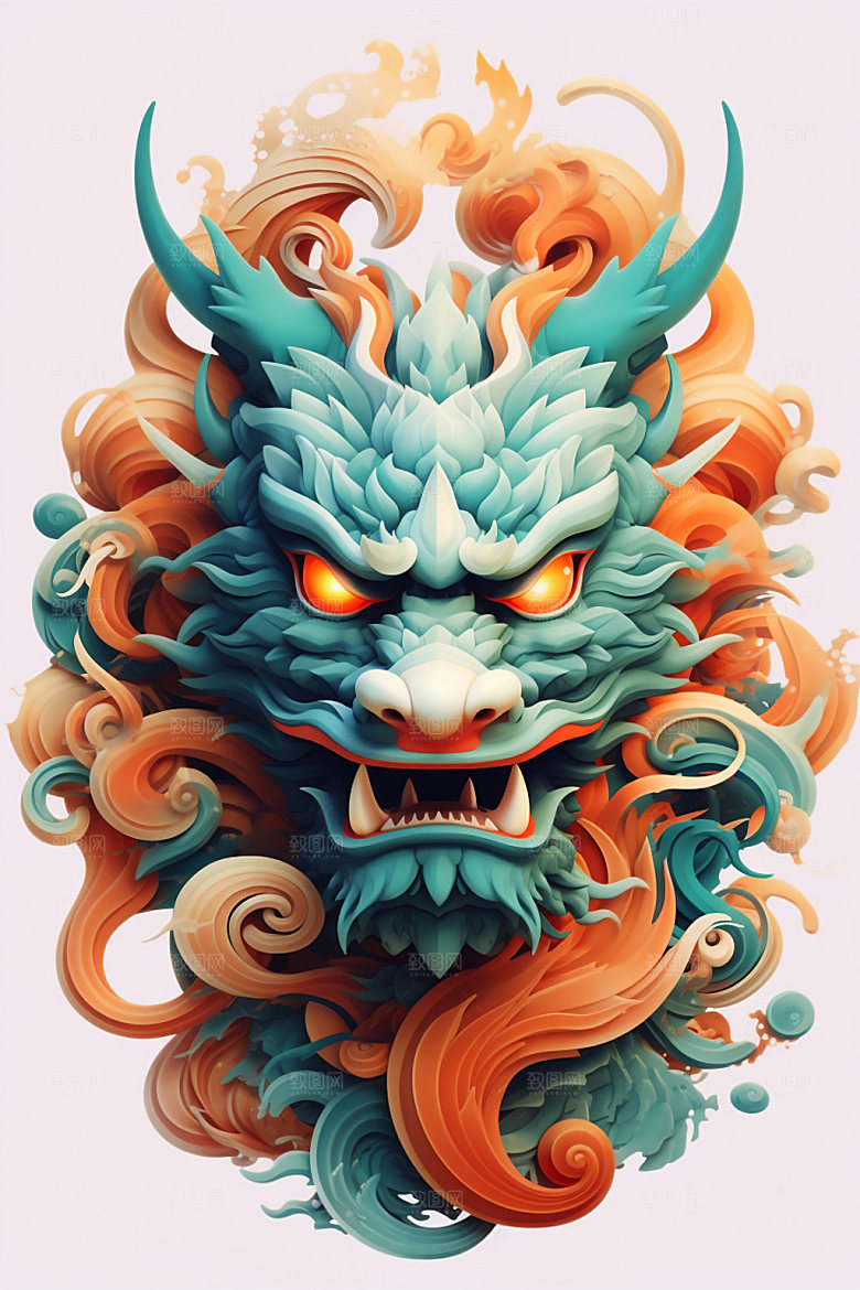 立体龙头春节喜庆效果图