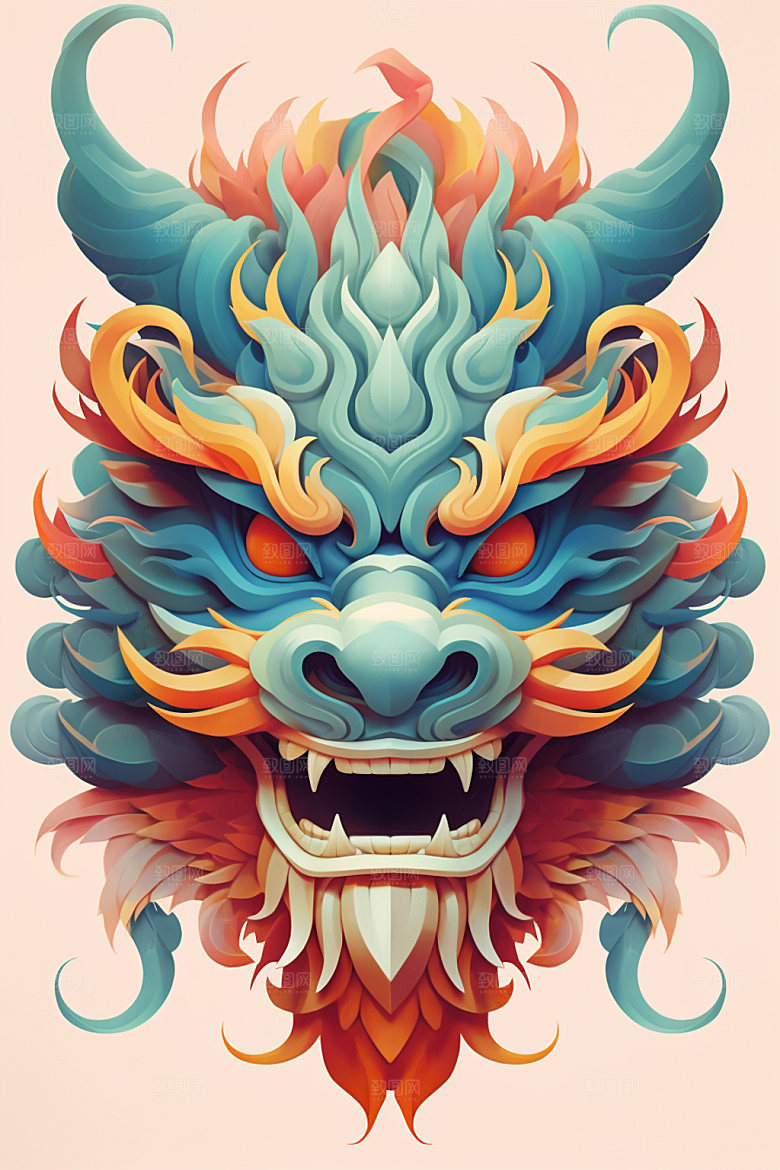 立体龙头龙年生肖龙效果图