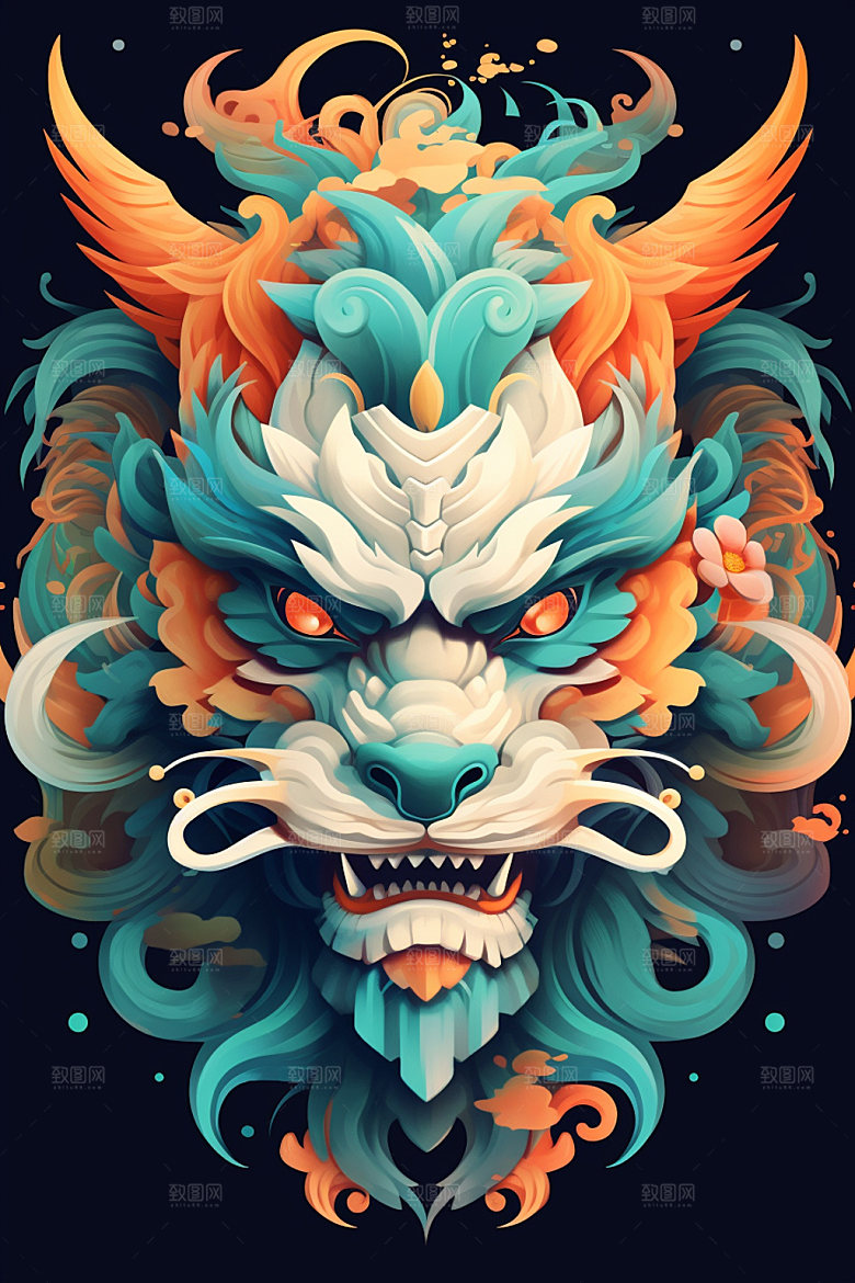 立体龙头3D龙年效果图