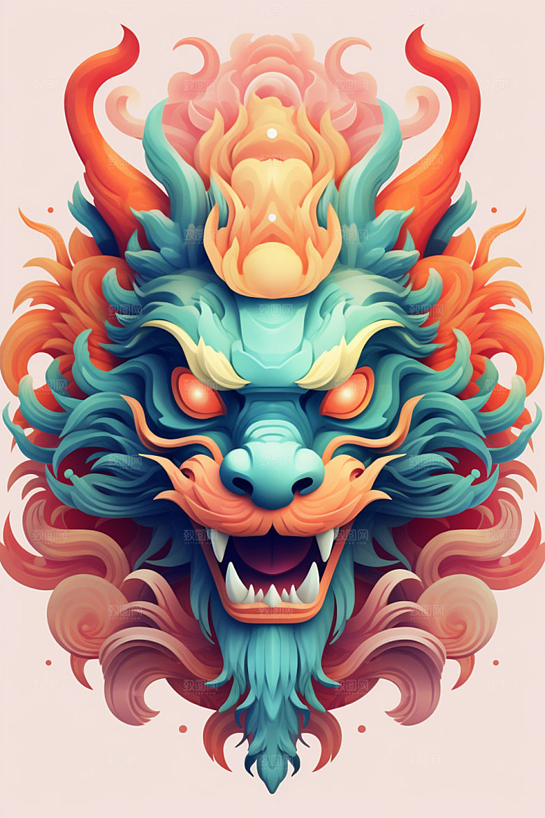 立体龙头新年龙年效果图
