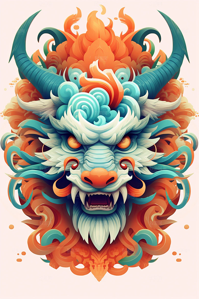 立体龙头3D龙年效果图