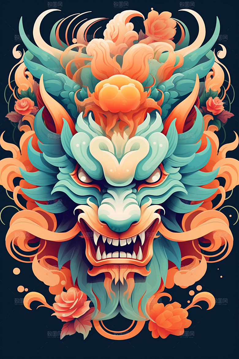 立体龙头新年生肖龙效果图