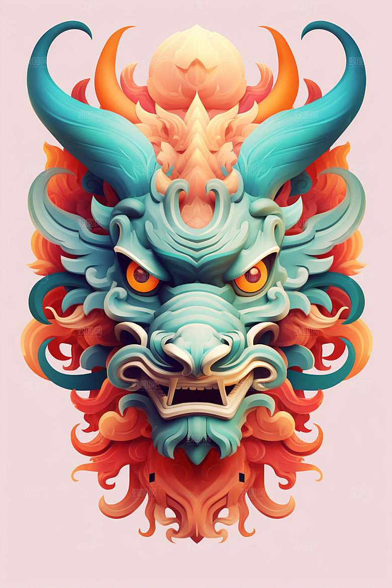 立体龙头新年生肖龙效果图