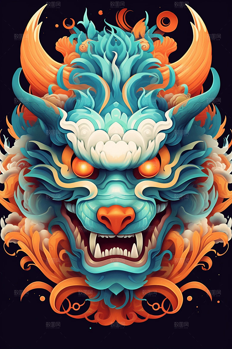 立体龙头十二生肖3D效果图