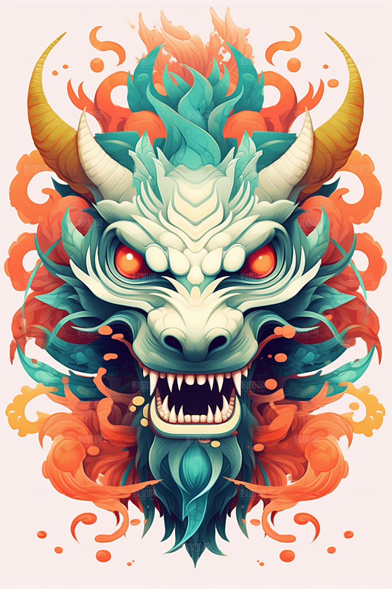 立体龙头新年喜庆效果图