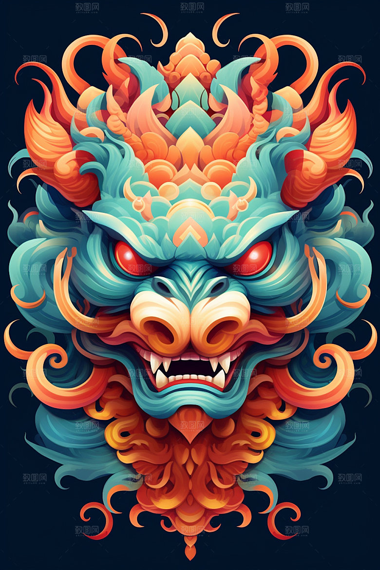 立体龙头新年生肖龙效果图