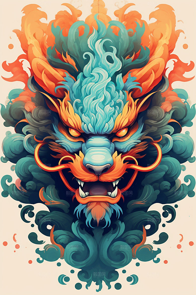 立体龙头春节新年效果图