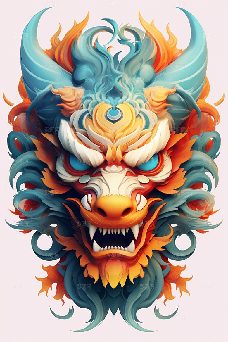 立体龙头龙年3D效果图