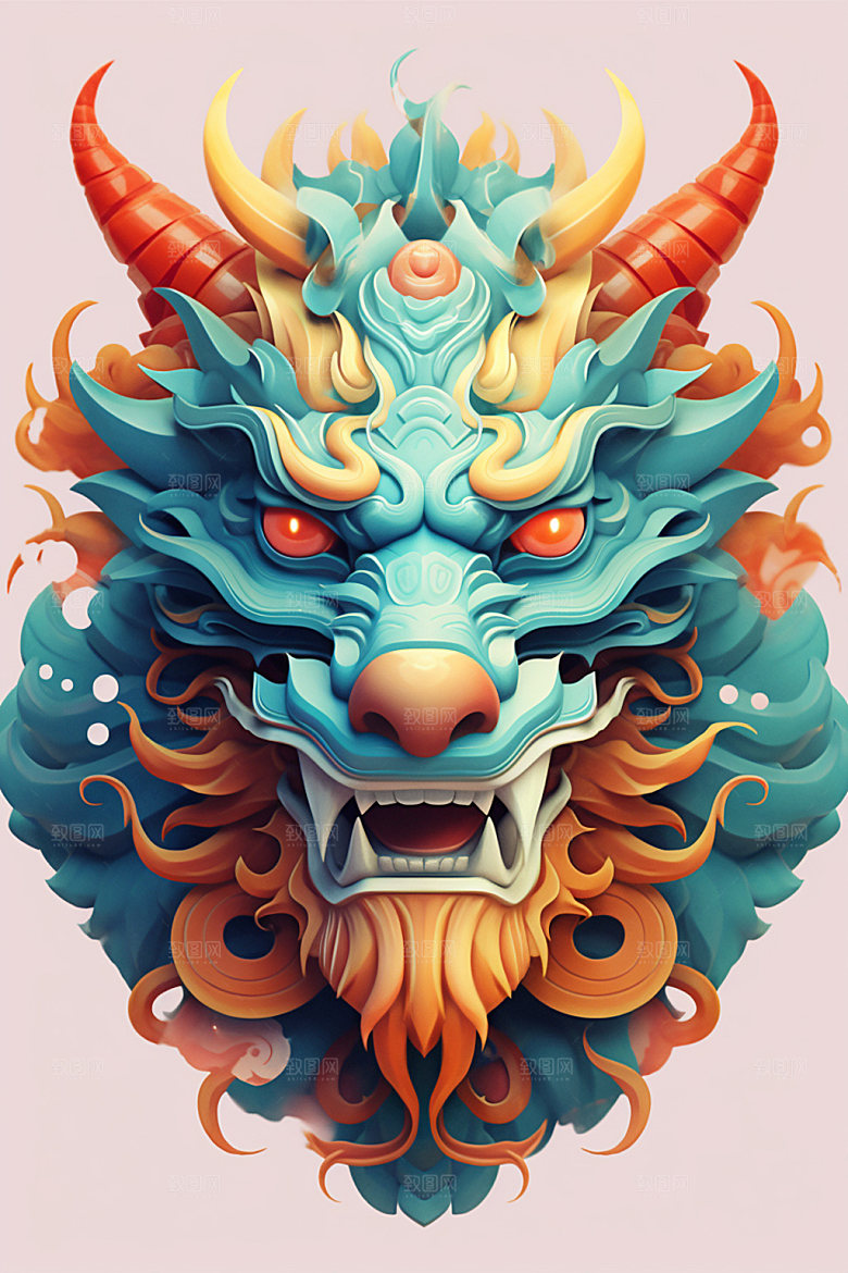 立体龙头3D新年效果图