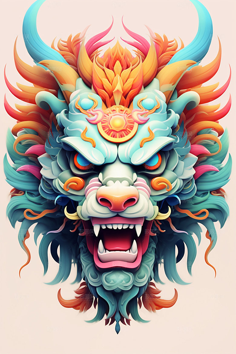 立体龙头春节龙年效果图