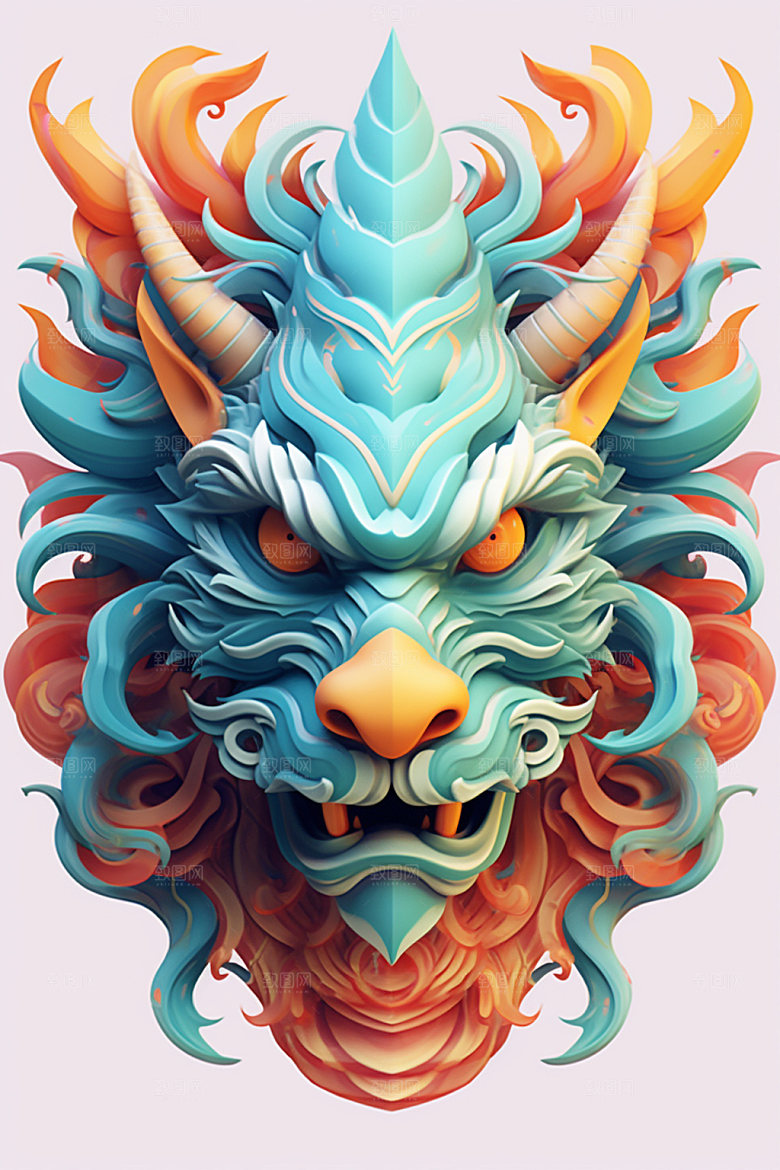 立体龙头新年龙年效果图