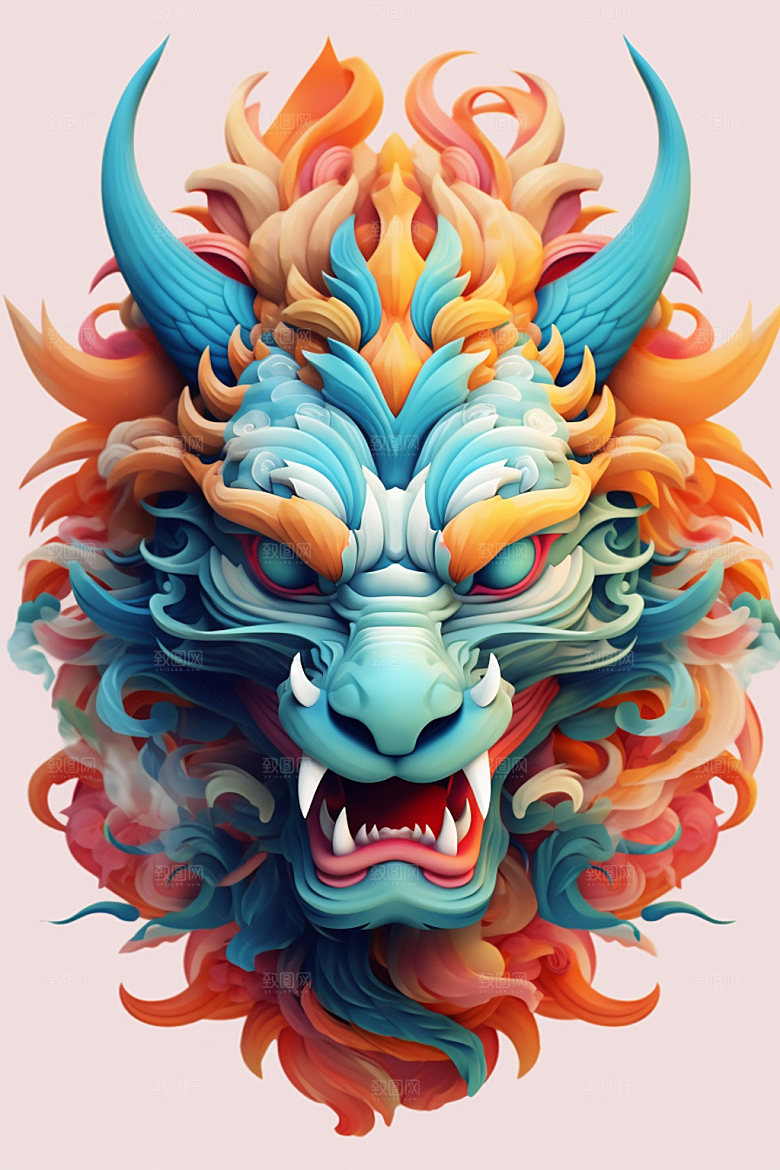 立体龙头十二生肖生肖龙效果图