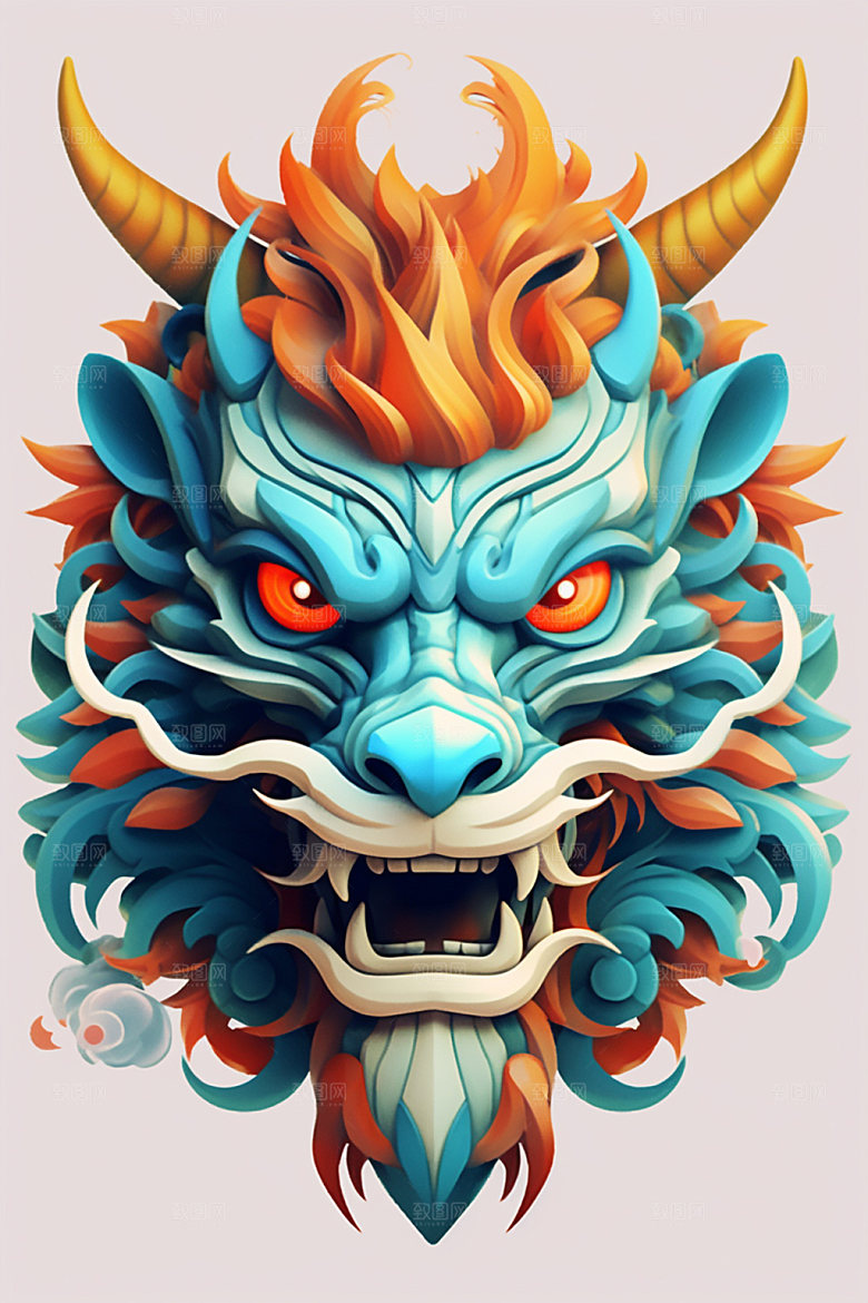 立体龙头喜庆龙年效果图
