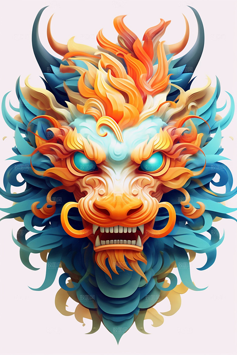 立体龙头3D新年效果图