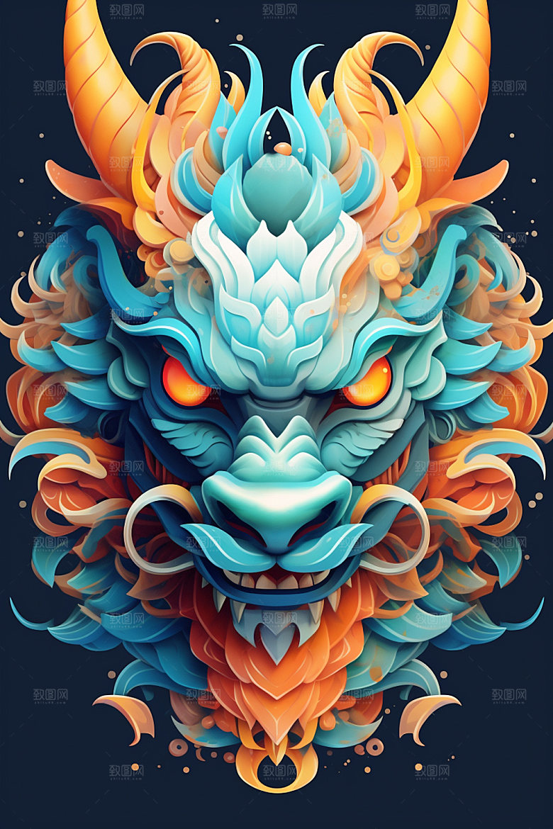 立体龙头3D春节效果图