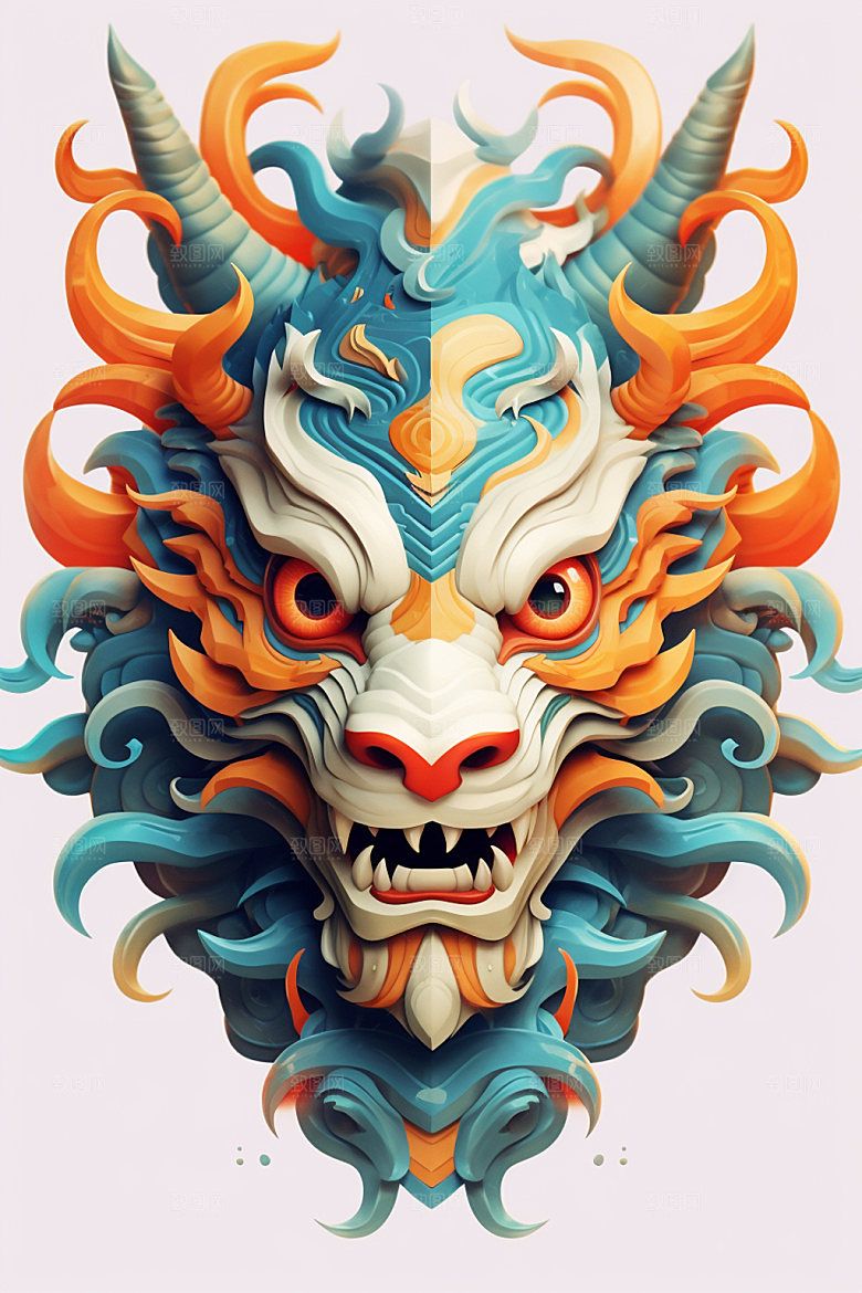 立体龙头3D新年效果图
