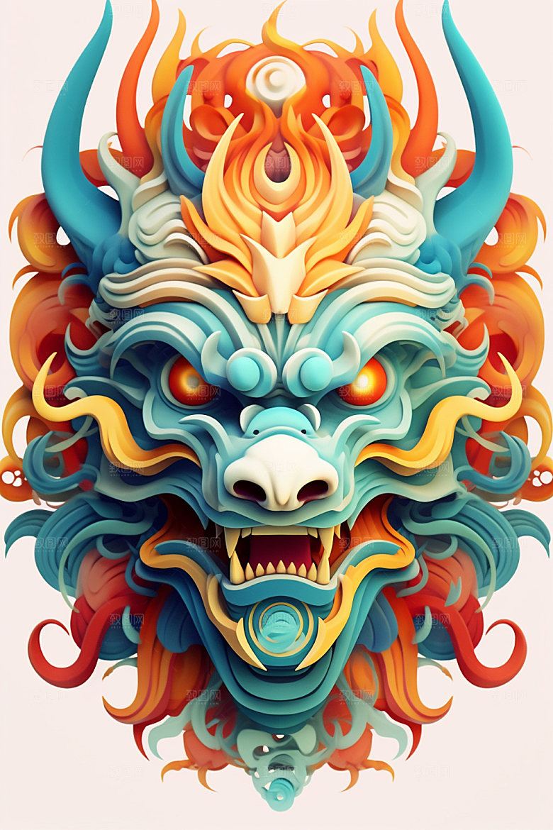 立体龙头龙年生肖龙效果图