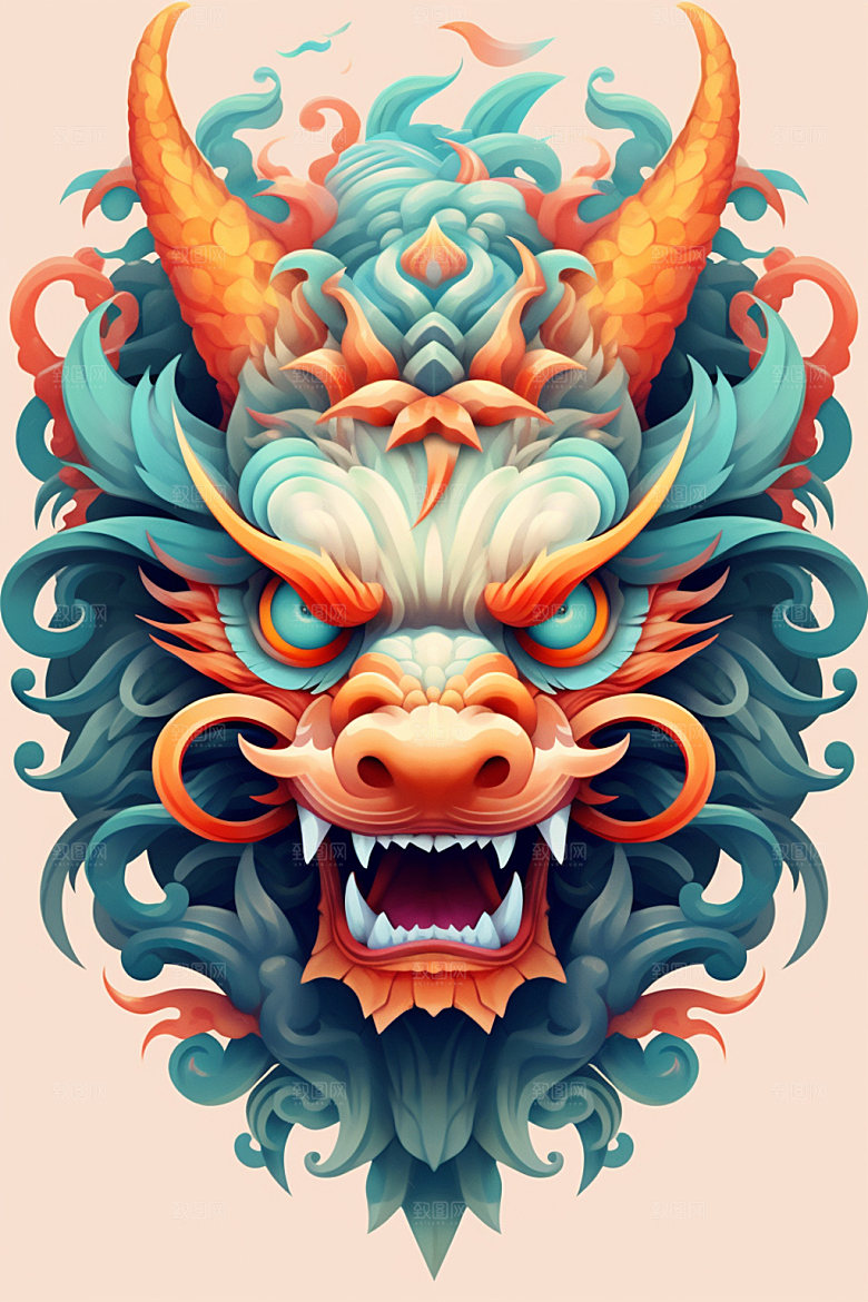 立体龙头龙年春节效果图