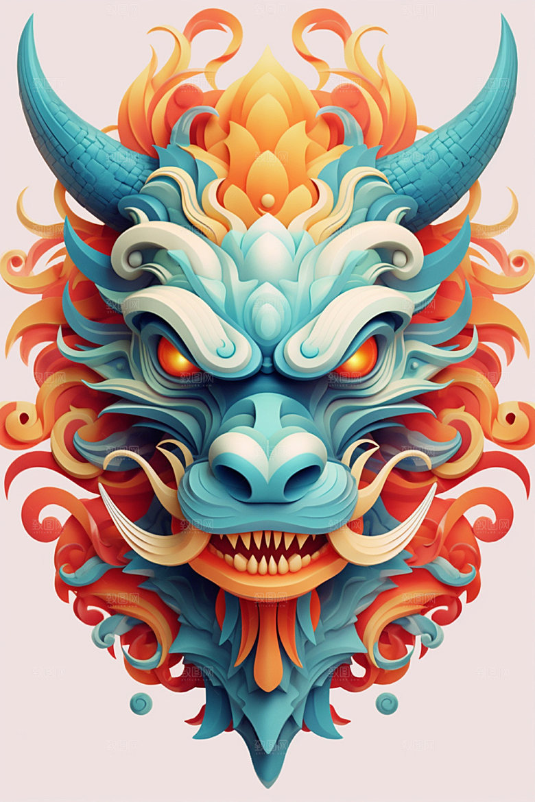 立体龙头十二生肖生肖龙效果图