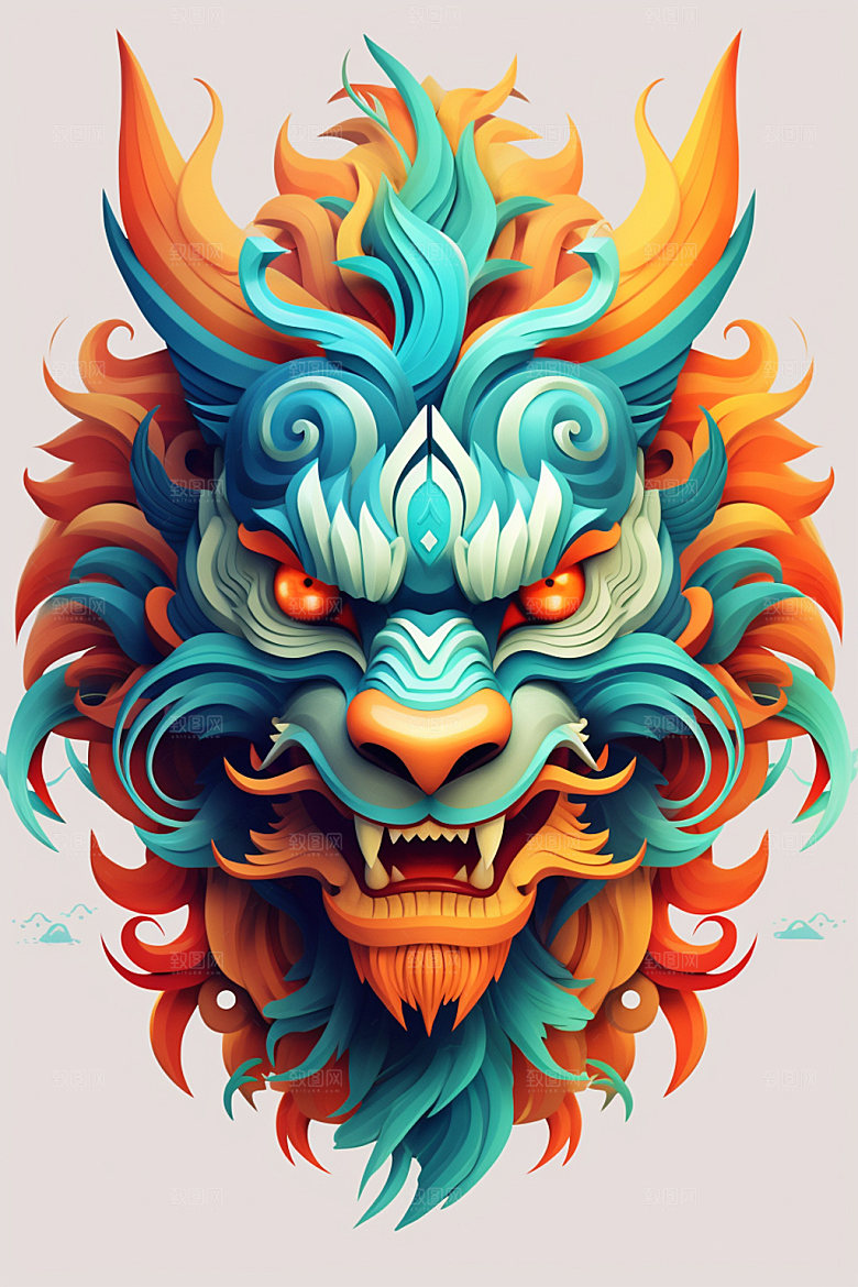 立体龙头春节喜庆效果图