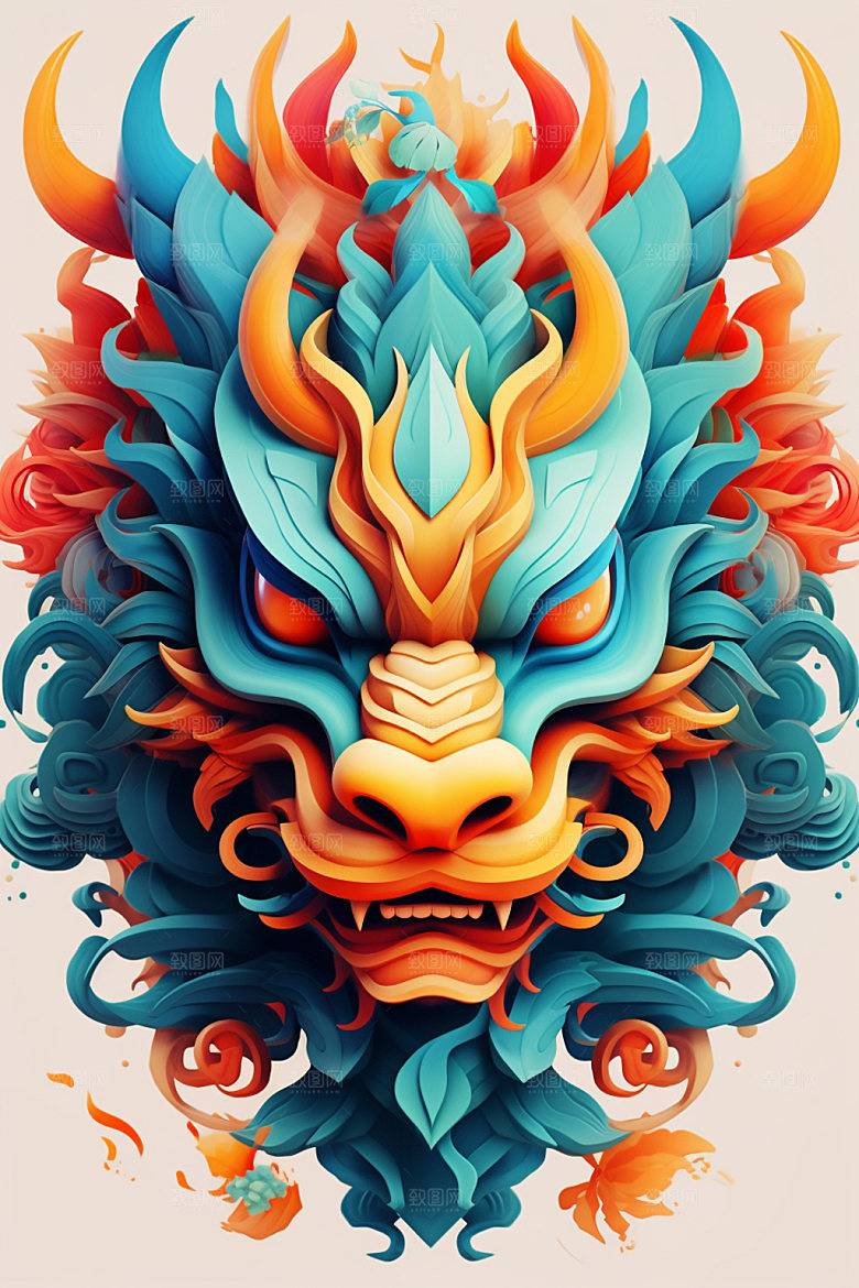 立体龙头3D春节效果图