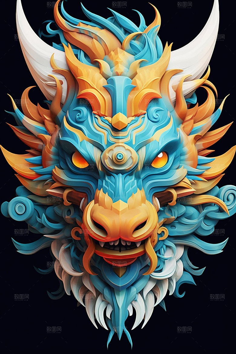 立体龙头十二生肖生肖龙效果图
