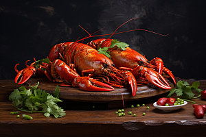 龙虾烛光晚餐海鲜摄影图