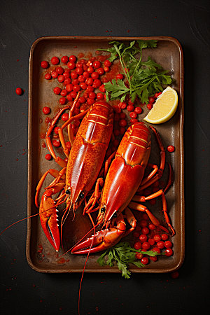 龙虾美食西餐摄影图