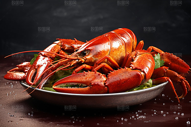 龙虾海鲜西餐摄影图