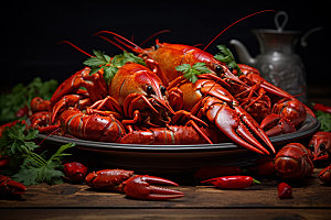 龙虾美味西餐摄影图
