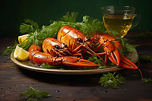 龙虾美食大餐摄影图