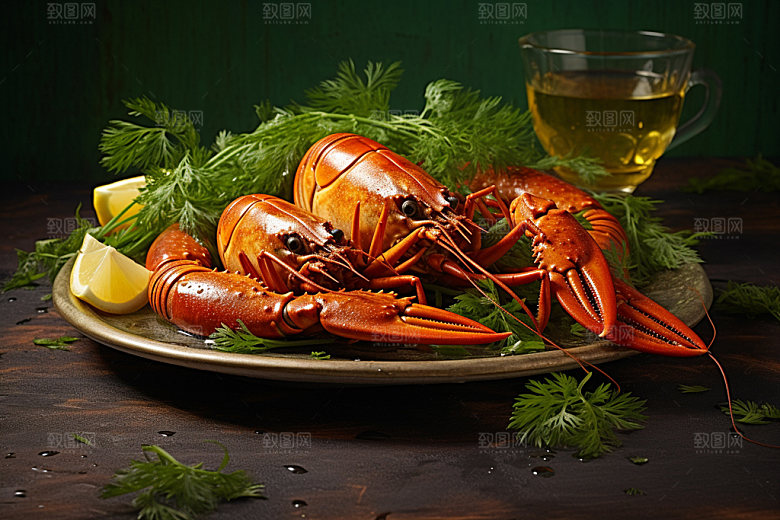 龙虾美食大餐摄影图