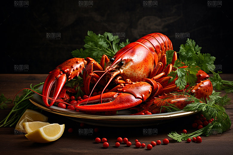 龙虾美味高清摄影图
