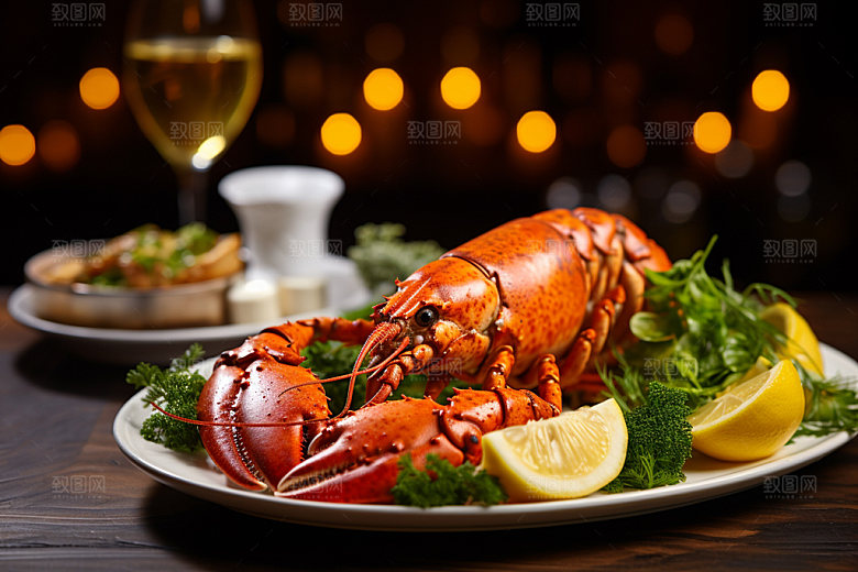 龙虾海鲜大餐摄影图