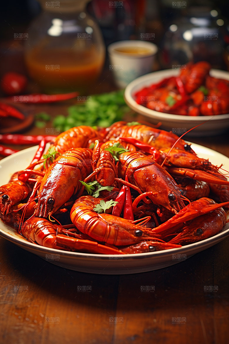 龙虾大餐高清摄影图