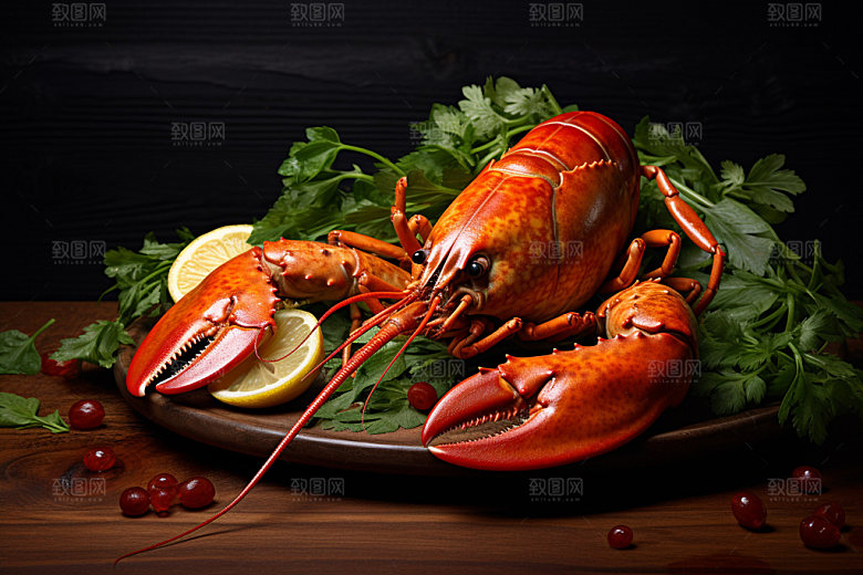龙虾大餐西餐摄影图