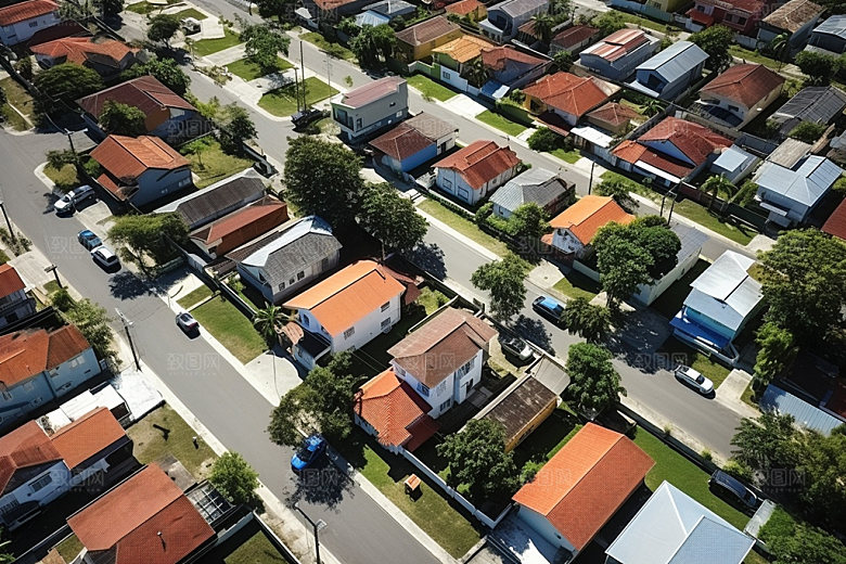 地产社区鸟瞰素材