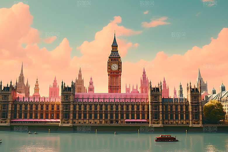 英国伦敦街景风光摄影图