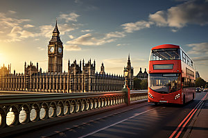 英国伦敦城市街景摄影图