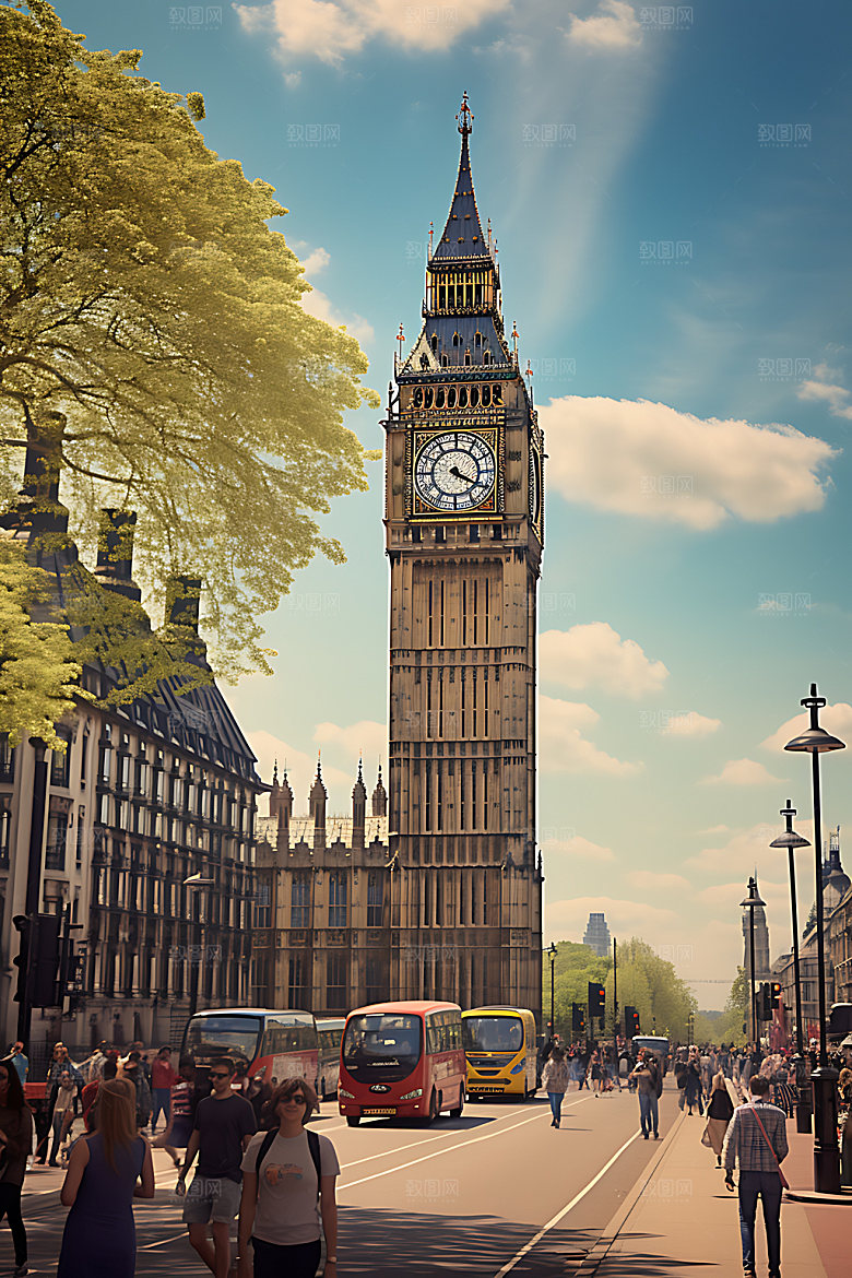 英国伦敦景点街景摄影图