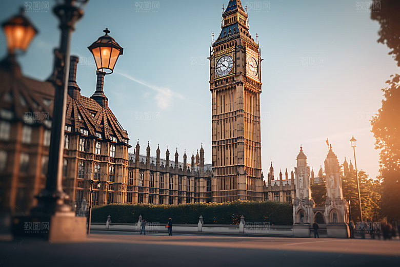 英国伦敦城市街景摄影图