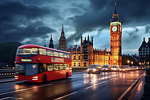 英国伦敦街景风光摄影图