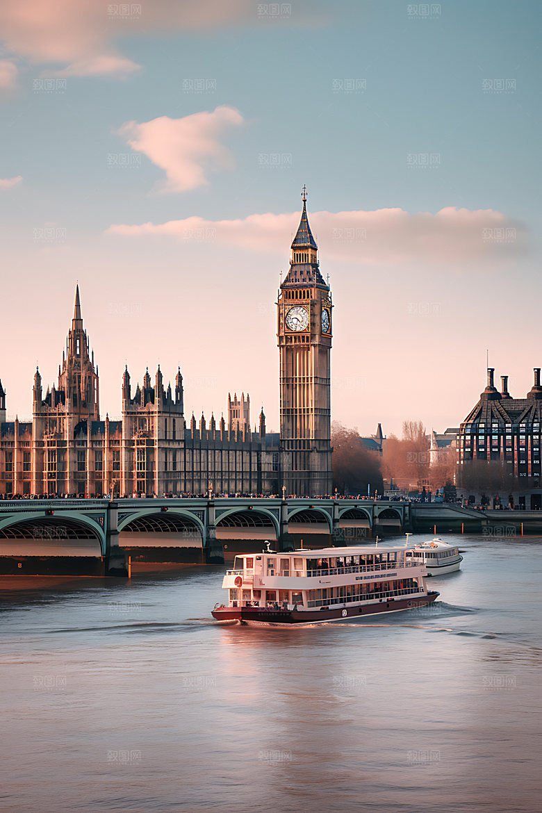 英国伦敦街景风光摄影图