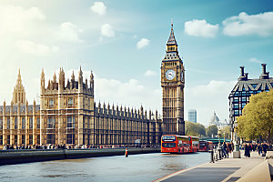 英国伦敦旅游街景摄影图