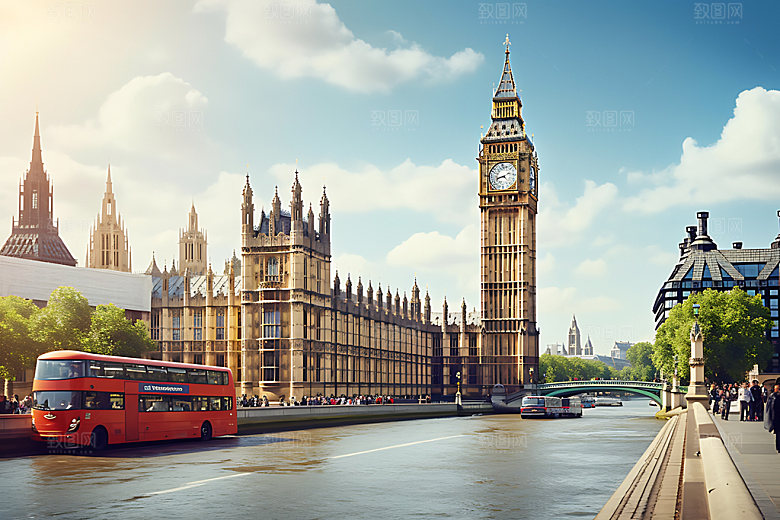 英国伦敦风光地标摄影图