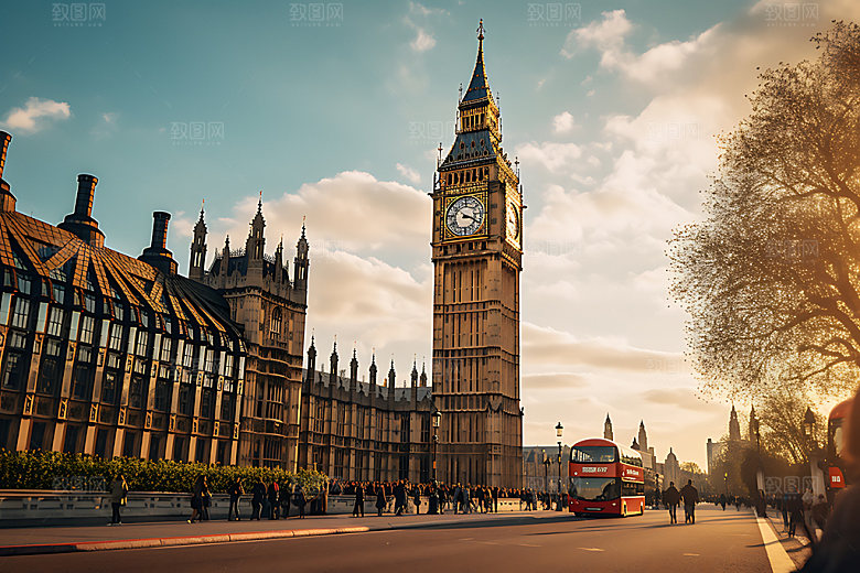 英国伦敦地标街景摄影图